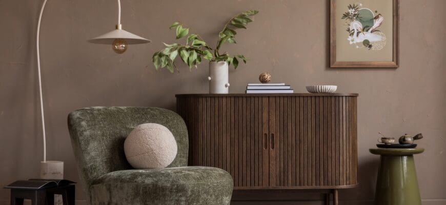 Aesthetic,Composition,Of,Warm,Living,Room,Interior,With,Mock,Up